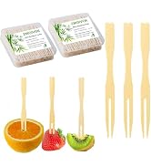 200pcs Bamboo Forks Appetizer Forks,3.5 Inch Charcuterie Food Mini Forks, Disposable Small Wooden...