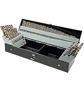 Axelord 115Pcs Cobalt Drill Bit Set (1/16"-1/2"), M35 HSS, 135 Degree Tip, Twist Jobber Length fo...