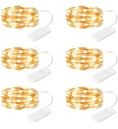 SINAMER 6 Pack Fairy Lights Battery Operated String Lights, 7ft 20 Led Mini Lights, Waterproof Si...
