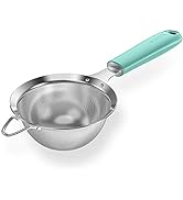 18/8 Stainless Steel Mesh Strainer: U-Taste 3.9 Inch Kitchen Fine Mesh Sieve Food Colander with R...