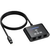 CAMWAY Digital Optical Splitter 1 in 3 Out - SPDIF Toslink Optical Audio Splitter 3 Way with 3.3f...