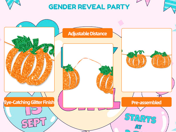 A Little Pumpkin Is On The Way Banner with Pumpkin Garland