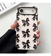 QLTYPRI Case for iPhone Air, Aesthetic Black Ribbon Bow Phone Case for Girls Women, Protective Hy...