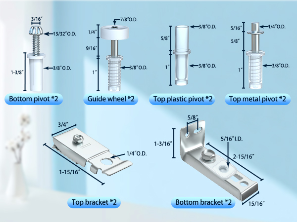 Bi-fold door hardware size