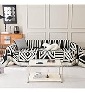 Disayu Boho Couch Cover for 2 Cushion Couch Reversible Chenille Sectional Sofa Covers Washable fo...