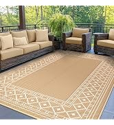 GENIMO Outdoor Rug 5'x8' Waterproof for Patio Decor, Reversible Outdoor Plastic Straw Rug Carpet,...