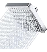 Nuodan High Pressure Rain Shower Head - 6" Powerful Bathroom Pressure Boosting Rainfall Shower - ...
