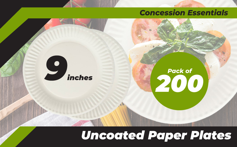 9 Inch Paper Plate Uncoated Plates White