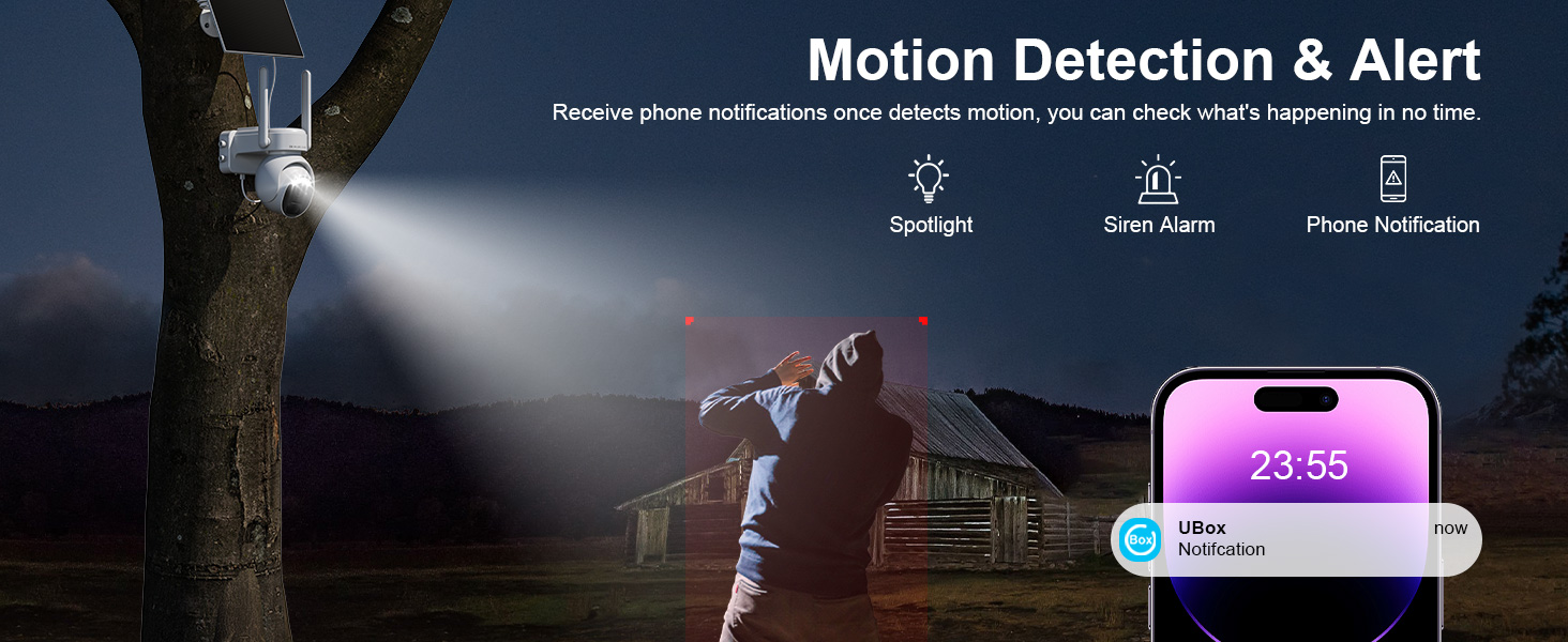 Outdoor security cameras sends alerts in time once detects motion
