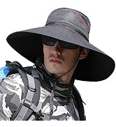 HUAMULAN 6" Super Wide Brim Sun Hats, Men and Women Bucket Hat for Fishing Hiking Garden Lawn Wor...