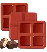 JOERSH Square Cake Silicone Molds | 2.6" x 2.6" x 1.1" Chocolate Molds for S'mores, Marshmallows,...