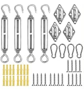 Fixing Accessories for Rectangle Sun Shade Sail - Retractable 6'' to 8'', 304 Heavy Duty Stainles...