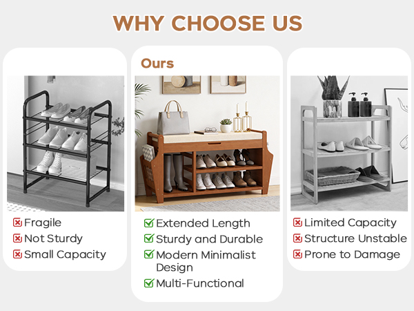 Multi-functional entryway shoe bench