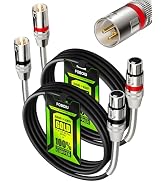 Foboiu XLR Cables 6ft 2 Pack, XLR Microphone Mic Cable, Shielded Balanced 3-pin Male to Female, O...