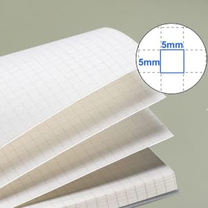 gridded notebook features 5 squares per inch graph paper