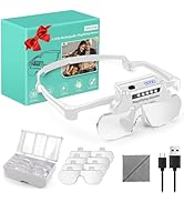 Magnifying Glasses with Lights,Rechargeable Hands Free Headband Magnifying Glasses for Close Work...
