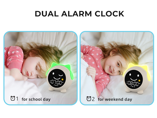 kids alarm clock hatch ok to wake digital bedroom room toddler night light boy girl sleep battery