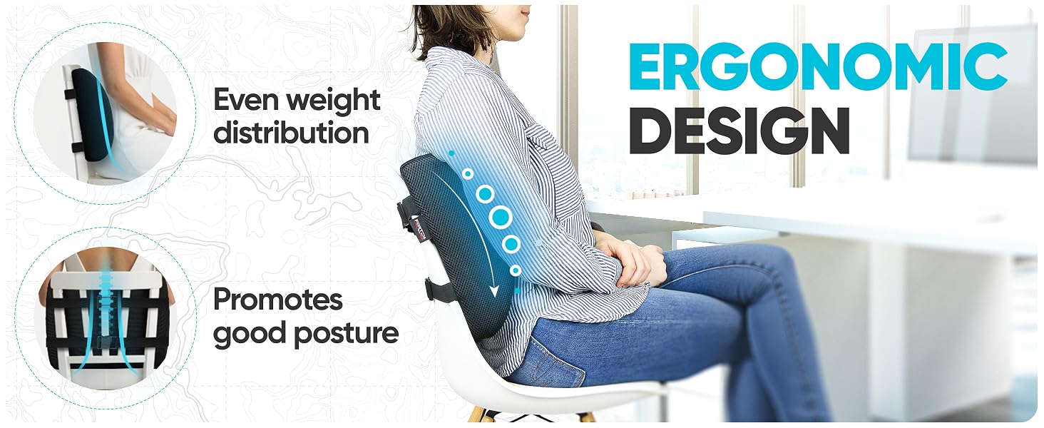 Lady sitting on chair showing ergonomic design and even weight distribution