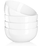 Quatish 4-Piece Cereal Bowls,Soup Bowl for Kitchen,Durable and Easy to Clean Ceramic Bowls,Microw...