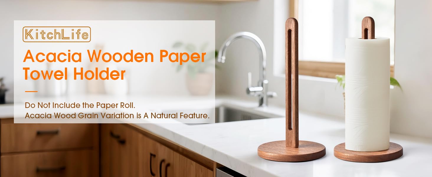 acacia paper towel holder