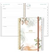 2026 Planner - A5 Weekly & Monthly Planner Spiral Bound, January 2026 - December 2026, with Flexi...
