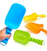 Sloosh Beach Sand Shovels for Kids - 4 Packs Shovels Colorful Scoops Travel Sand Toys for Toddler...