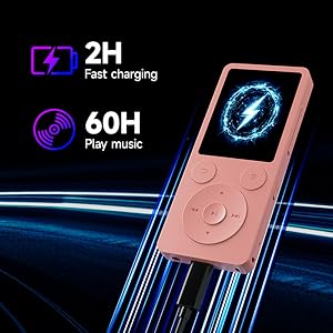Mini MP3 Player for Seniors Portable Music Player with Bluetooth 128GB micro SD Card Slot Compact