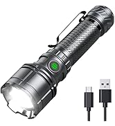 Nevinkin LED Flashlight Rechargeable, Tactical Adjustable Flashlight with 6 Modes, EDC Handheld F...