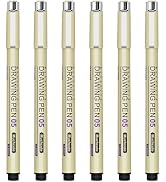 Muchcute 05 Fine Point Writing Pens: 6 Black 0.45mm Thin Micron Pen 05 No Bleed Bible Journaling ...