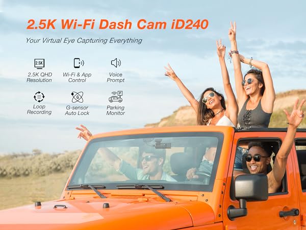 2.5K WiFi Dash Cam iD240