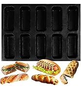 Baking Pan Baguette Bread Perforated Eclair Sheets Mesh Silicone Mold Rectangle Bar 40x30x3.2cm 1...