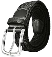 JIFANPAUL Elastic Braided Belt for Men and Women,Stretchable Adjustable Web Woven Belt for Work,C...