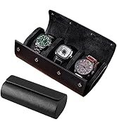 PINHEN Watch Case Box- Watch Travel Case-3 Slots PU Leather Watch Storage Holder - Travel Roll Or...