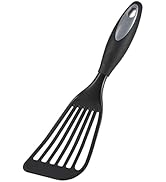KSENDALO Comfortable Handle Fish Spatula Nonstick, Slotted Nylon Fish Spatula with Rubber Wrapped...