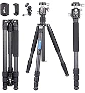 Carbon Fiber Tripod with Panoramic Arca Low Profile Ball Head Kit Lightweight Travel Camera Tripo...