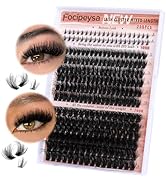Focipeysa Eyelash Clusters 100D 200D Lashes Extensions with Bottom Lash Volume Lash Clusters 256p...