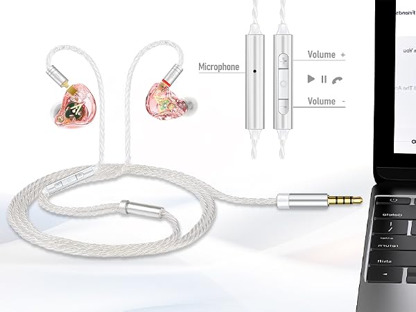 Vibes 202M Pink Wired Earbuds - HiFi in Ear Monitor Headphones