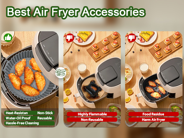 silicone air fryer liners
