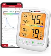 ThermoPro TP359 Bluetooth Hygrometer Thermometer, 260FT Wireless Remote Temperature and Humidity ...