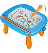 bravokids Magnetic Drawing Board for Kids with Sturdy Legs, Color Erasable Doodle Writing Pad for...