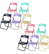 10Pcs Multicolour Folding Chair Phone Stand, Mini Foldable Chair Phone Stand, Candy Color Univers...