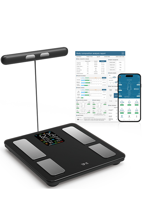 Full body composition analysis with 8 electrodes, healthy monitor, body fat/body weight measurement