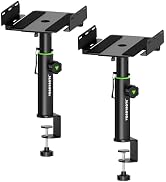 Vondynote Set of 2 Dual Side Clamping Studio Monitor Stands Short Desktop Clamp Speaker Stands He...