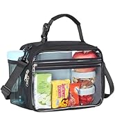 PACKISM Clear Lunch Bag for Boys - Reusable Clear Lunch Box for School with Adjustable Shoulder S...