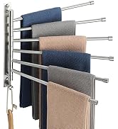 Alise Swivel Hand Towel Rack, 6 Arms Towel Bar SUS304 Stainless Steel Hand Towel Holder for Multi...