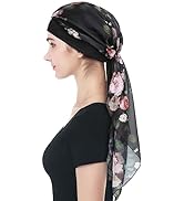 Alnorm Long Chiffon Scarf Head Coverings Bamboo Jersey Chemo Cap for Women
