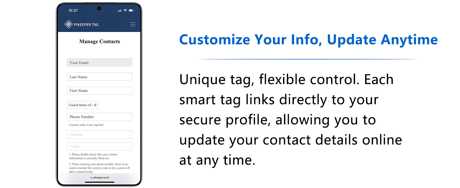 Customize your info