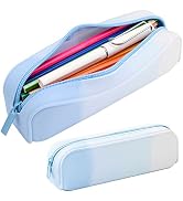 minimaliving Pencil Case,Colorful Silicone Waterproof Pencil Pouch Aesthetic Lightweight&Portable...
