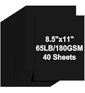 Cardstock 8.5 X 11, 40 Sheets Black Card Stock, 65lb/ 180gsm Copy Paper, Cardstock Printer Paper ...
