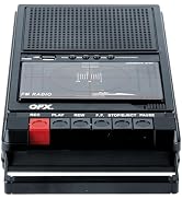 QFX RETRO-39 Portable Shoebox USB to Cassette Tape Recorder, Analog Cassette Tape Deck with Built...